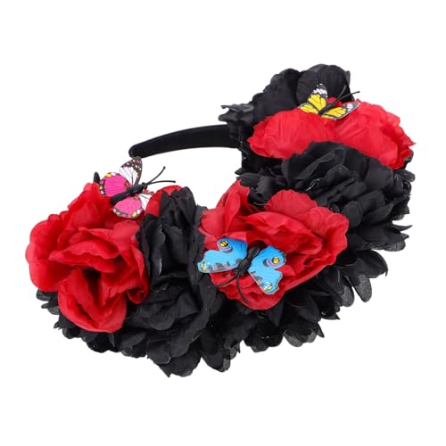 TOVINANNA Blumen Haarreif Rosenkrone Blumenkrone Stirnband Blumen Haarschmuck Karneval Kopfschmuck Kopfbedeckung Für Party Frauen Mädchen von TOVINANNA