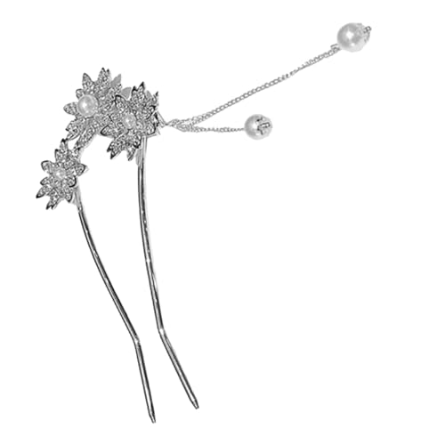 TOVINANNA Titel Blumen-haarstab Mit Quaste Und Perlen Stilvolle Haarnadel Für Damen Für Hochsteckfrisuren Und Elegante Looks Robust Und Langlebig Für Verschiedene Outfits von TOVINANNA