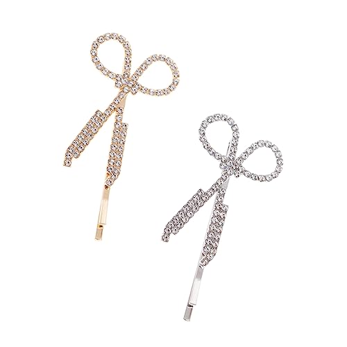 TOVINANNA Haarnadel in Scherenform Mit Strasssteinen 2 Goldene Haarspangen Mit Strasssteinen Für Damen Eleganter Haarschmuck Für Abschlussbälle von TOVINANNA