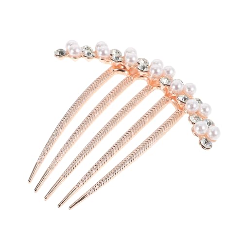 TOVINANNA Haarschmuck Hochzeit Haarkamm mit Silbernen Perlen und Strass Eleganter Braut Haarschmuck für Frauen und Mädchen Passender Robuster Haarreif für Vielseitige Frisuren von TOVINANNA