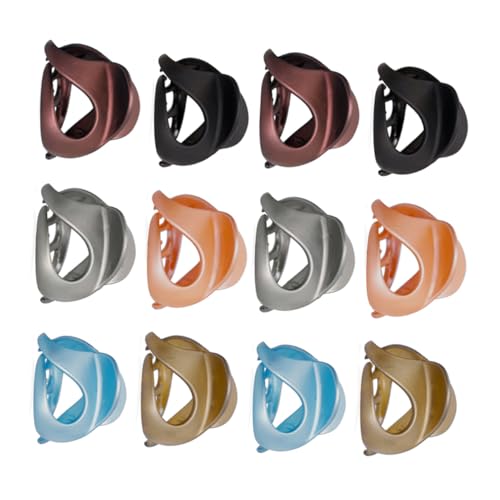 TOVINANNA 12stücke Teiliges Haarspangen Aus Acryl Haarklammern Für Und Mädchen Blau Braun Orange Und Khaki Rutschfeste Haarklammern Für Einfaches Styling Und Schutz Beim Duschen von TOVINANNA