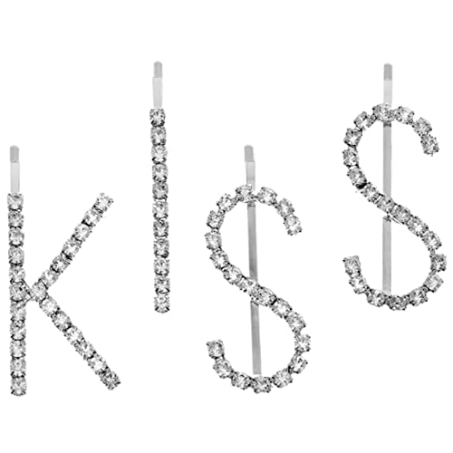 TOVINANNA Buchstaben-haarnadeln Aus Legierung Und Strass Haarspangen Mit Buchstaben-motiven Dekoratives Haarzubehör Für Damen Und Mädchen von TOVINANNA