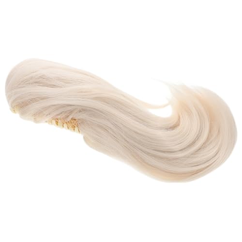 TOVINANNA Haarteil Klammer Weißer Ponytail Clip für Damen Hochtemperatur Synthetik Haarschmuck Leicht und Tragbar Welliges Haarteil für Frisuren für Reisen von TOVINANNA