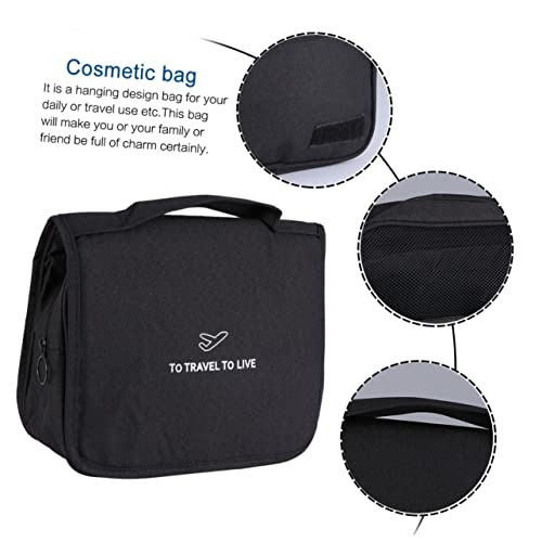 TOVINANNA Hakenwäsche-Aufbewahrungstasche Reise-Make-up-Taschen Reise Waschtasche wasserdichte Aufbewahrungstasche Make-up-Sets Für Frauen Kulturbeutel Zum Aufhängen Frauentasche Stoff Black von TOVINANNA