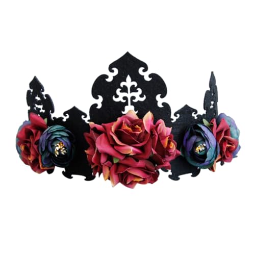 TOVINANNA Blumenkranz Haarband Für Halloween Farbige Haaraccessoires Mit Floralem Design Für Partys Festivals Und Cosplay Bequemer Kopfschmuck Für Und Mädchen von TOVINANNA