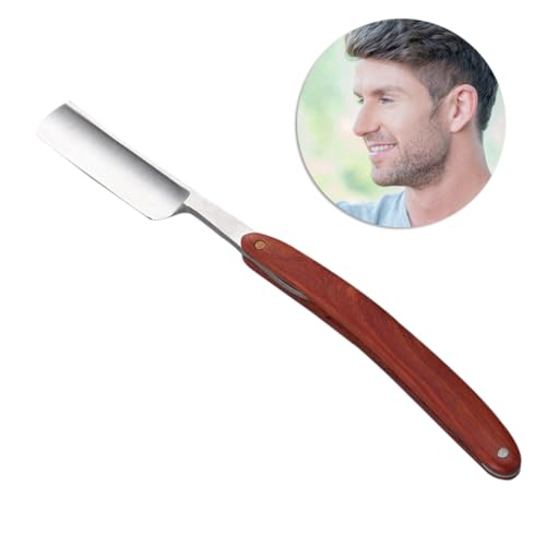 TOVINANNA Handgemachtes Rasiermesser aus mit Natürlichem Holzgriff für Männer für Barbershops und Haarsalons Sicher und Tragbar Einfach im Gebrauch von TOVINANNA
