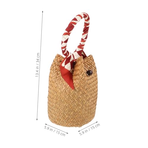 TOVINANNA Handgewebte Damen Strandtasche mit Großem Fassungsvermögen Robuste Handtasche aus Geflochtenem Material Vielseitige Tragetasche für Alltag Urlaub und Outdoor Einsatz von TOVINANNA