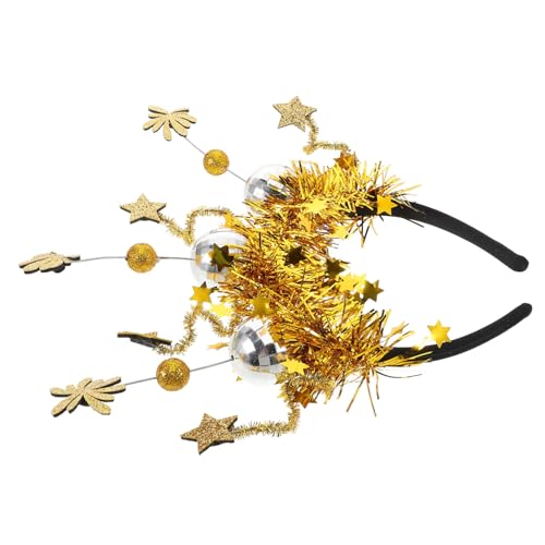 TOVINANNA Happy Year Glitzer Tiara Funkelnde Sternen Stirnband für Silvester Partys Foto Requisiten Festliche Dekoration für Neujahrsfeiern von TOVINANNA