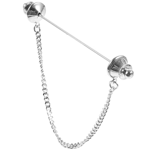 TOVINANNA Kragennadel Mit Kette Für Herren Krawattennadel Aus Metall Broschennadel Zum Stecken Für Hemden Und Krawatten von TOVINANNA