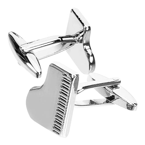 TOVINANNA Herren Manschettenknöpfe Klavier Motiv Weiß Elegante Hemd Verschlüsse Kreative Business Dekoration Glänzend Poliert Komfortabel Tragbar Stilvolles Accessoire für Anzüge von TOVINANNA