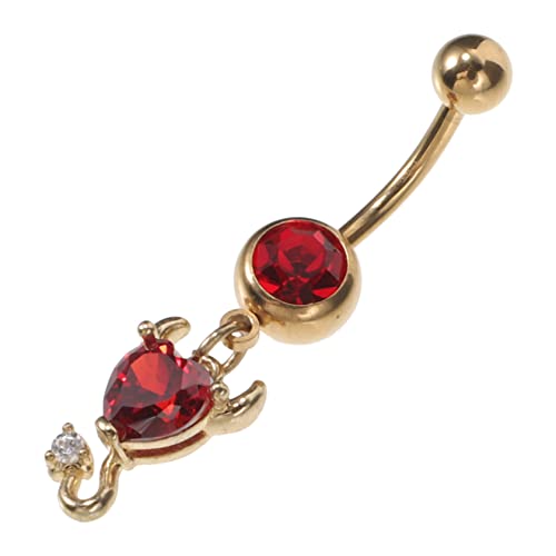 TOVINANNA Herzförmiges Bauchnabelpiercing aus Polierte Oberfläche Baumelnder Bauchnabelring für Frauen Komfortabel Passend zu Badeanzug Party Strand Alltag von TOVINANNA