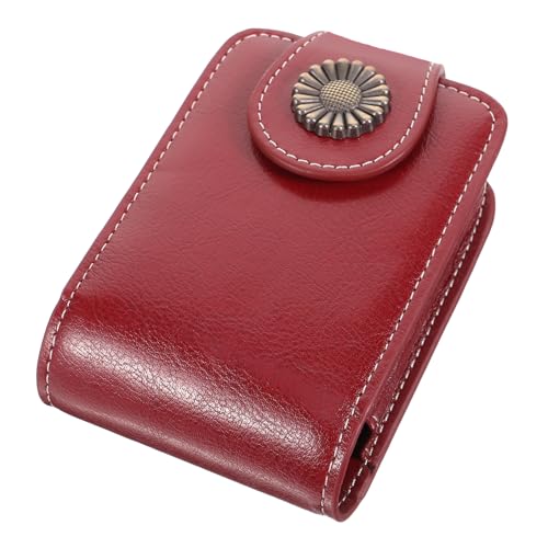 TOVINANNA Lippenstiftetui Mit Spiegel Elegante Kosmetiktasche Für Damen Tragbare Aufbewahrung Für Lippenstifte Und Kleinigkeiten Für Unterwegs Und Verschiedene Anlässe Weinrot von TOVINANNA