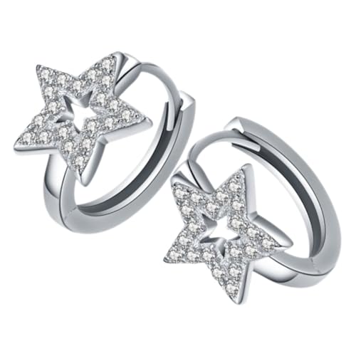 TOVINANNA Hohlraum Stern Ohrringe Silber Creolen Star Hoops für Mädchen und Frauen Perfektes für Tochter Freundin Mutter Hochwertiger Langlebiger Schmuck von TOVINANNA