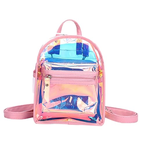 TOVINANNA Iridescent Transparent Rucksack für Damen Multifunktionale Make Up im Koreanischen für Schule Reisen Veranstaltungen Stylischer Mini Rucksack von TOVINANNA