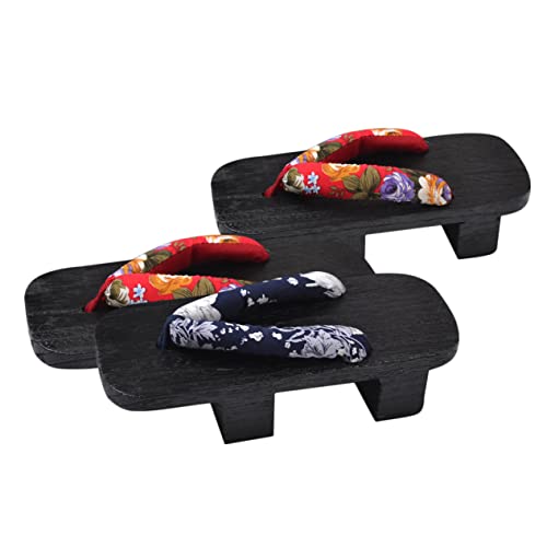 TOVINANNA Japanische Clogs Holz Sandalen Unisex Plattform Slippers Sommer Hausschuhe Slip Rutschfest Casual für Freizeit Alltag Strand von TOVINANNA