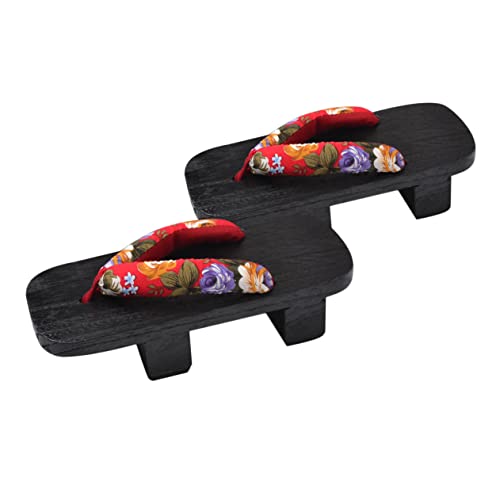 TOVINANNA Japanische Clogs Holzsandalen Sommer Damen Herren Komfortable Slip Hausschuhe Langlebig Modisches Design mit Blumenmuster Passend für Vielseitig für Freizeit und Outdoor Geeignet von TOVINANNA