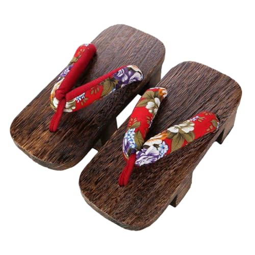 TOVINANNA Japanische Holzclogs Damen Leicht Tragbare Clog Sandalen Komfortabel Strapazierfähig Für Zuhause Outdoor Cosplay Passend von TOVINANNA