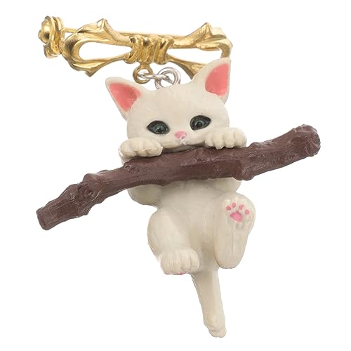 TOVINANNA Katze Zweig Brosche Niedliche Anstecknadel für Damen Schmuck für Kleidung Schals und Hüte Einzigartiges Design Harz als für Frauen von TOVINANNA