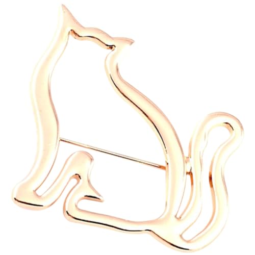 TOVINANNA Katzenbrosche Hohles Design Anstecknadel Metall Für Damen Kleidung Hut Dekoration Tiermotiv von TOVINANNA