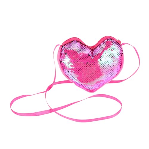 TOVINANNA Herzförmige Umhängetasche Mit Pailletten Kleine Schultertasche Mit Glitzerherz Pailletten-geldbörse Für Party Reisen Und Schule Praktische Damenhandtasche von TOVINANNA