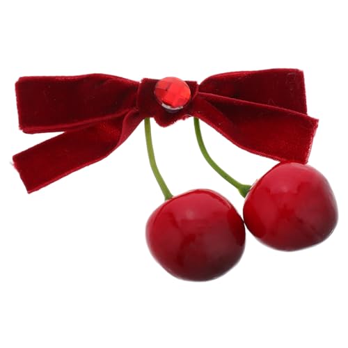 TOVINANNA Kirsche Schleifen-haarspange Rot Süßer Alligator-haarclip Mit Künstlicher Frucht Für Mädchen Und Frauen Perfektes Accessoire Für Besondere Anlässe Und Alltag von TOVINANNA