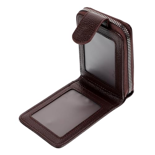 TOVINANNA Kleine Kartenetui Herren PU Geldbörse mit Münzfach Praktischer Kartenhalter Schlank und Tragbar Vielseitige Kreditkarten und Id Aufbewahrung für Reisen und Alltag Dunkelbraun von TOVINANNA