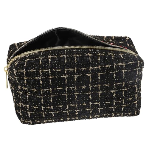 TOVINANNA Kleine Kosmetiktasche Damen Reise Schminktasche mit Reißverschluss Großes Fassungsvermögen Leichtes Polyester Baumwoll Leinen Multifunktional Makeup Pouch für Unterwegs von TOVINANNA