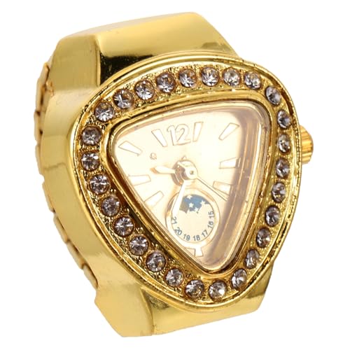 TOVINANNA Kleiner Ringuhr Fingeruhr Damen Studenten Uhr Elastisch Modern Handwerklich für Alltag von TOVINANNA