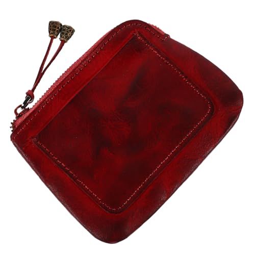 TOVINANNA Kleines Damen Portemonnaie Robuste Mini Geldbörse für Münzen Karten Bargeld Elegantes Handliches Design Weinrot für Unterwegs Jede Handtasche von TOVINANNA