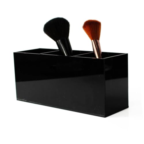 TOVINANNA Kosmetikpinselbehälter Mit Drei Fächern Acryl Aufbewahrungskiste Für Make-up-pinsel Creme Und Stifte Organizer Für Schreibtisch Und Zuhause von TOVINANNA