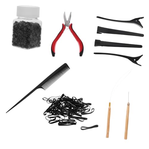 TOVINANNA Komplettes Haarverlängerungs-werkzeugset Häkelnadeln Zangen Perlen 10 Stück Zufällige Farbe von TOVINANNA