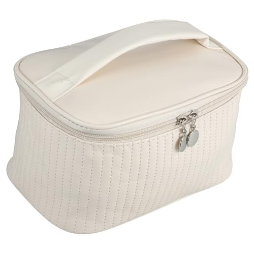 TOVINANNA Kosmetiktasche Für Großer Organizer Für Make-up Und Toilettenartikel Tragbare Und Praktische Aufbewahrungslösung Beige Für Damen Und von TOVINANNA