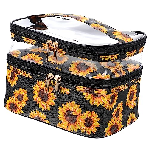 TOVINANNA Portable Kosmetiktasche Transparentes PVC Doppellagige Reisetasche Für Kosmetika Und Pflegeprodukte Für Damen Und Herren Praktische Reisetasche Für Make-up Und Toilettenartikel von TOVINANNA