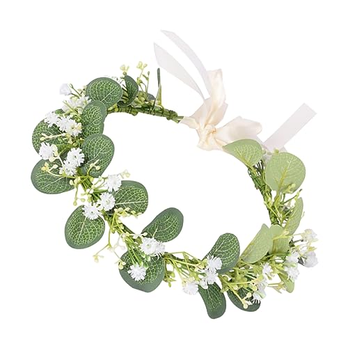 TOVINANNA Kranz Tiara Braut Kopfschmuck Weibliches Stirnband Blumenkranz Krone Fotografie Kranz Requisiten Mädchen Kopfschmuck Brautkranz Stirnband Blumenkopfbedeckung Blumenhaardekor von TOVINANNA