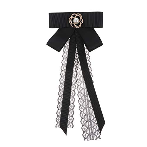 TOVINANNA Kreative Schwarze Fliege mit Brosche und Schickem Band für Anzüge Partys und Formelle Anlässe Hochwertigem Material Gefertigt von TOVINANNA