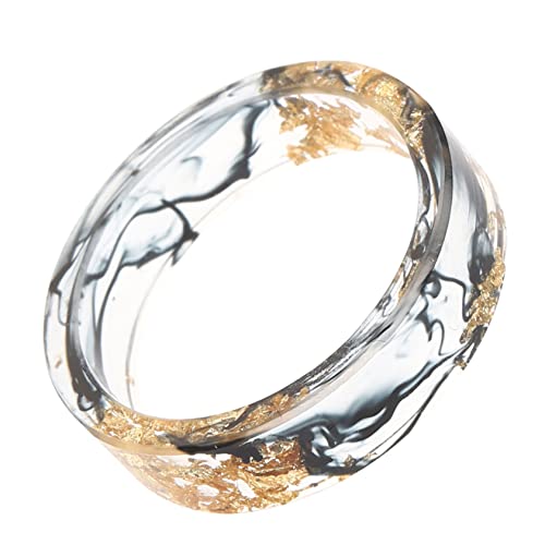 TOVINANNA Klobiger Transparenter Harzring Mit Goldfarbenem Ästhetischer Ring Für Damen Bequem Und Stilvoll Als Geschenk von TOVINANNA