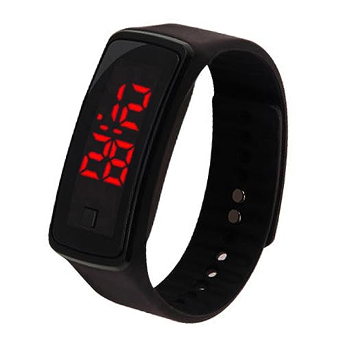 TOVINANNA Outdoor-armbanduhr Für Junge Mädchen Mit Led-digitaluhr Lauf-silikonband Energiesparmodus Und Datumsanzeige Unisex-design Mit Klarem Display Schwarz von TOVINANNA