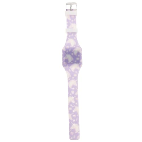 TOVINANNA LED Touch Kinderuhr mit Silikonarmband Digitale Armbanduhr für Zeitlernen Nachtleuchtend Traumlila Perfektes von TOVINANNA