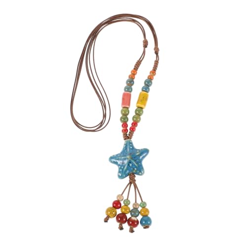 TOVINANNA Lange Boho-halskette: Bunte Halskette Mit Sternanhänger Aus Keramikperlen, Vintage, Chinesischer Ethno-hippie-statement-schmuck Für Reisen, Strand, Frauen Und Mädchen TOVINANNA Lange Boho-halskette: Bunte Halskette Mit Sternanhänger Aus Keramikperlen, Vintage, Chinesischer Ethno-hippie-statement-schmuck Für Reisen, Strand, Frauen Und Mädchen von TOVINANNA