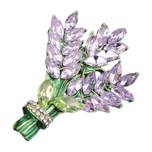 TOVINANNA Lavendel Blumen Brosche Anstecknadel Für Damen Dekorative Anstecknadel Für Kleider Hüte Anzüge Mit Strass Für Besondere Anlässe Geschenkidee Für Frauen Und Mädchen von TOVINANNA