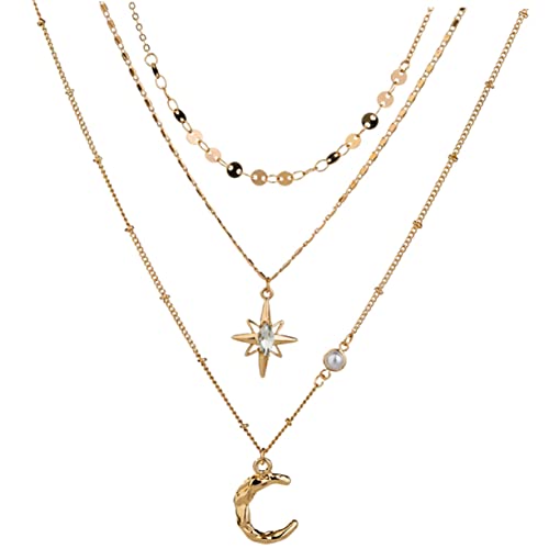 TOVINANNA Mehrlagige Halskette Mit Mond Und Sternanhänger Für Frauen Und Mädchen Modisches Hals Accessoire Aus Leichtem Material Dekorative Halskette Für Verschiedene Outfits Trendige TOVINANNA Mehrlagige Halskette Mit Mond Und Sternanhänger Für Frauen Und Mädchen Modisches Hals Accessoire Aus Leichtem Material Dekorative Halskette Für Verschiedene Outfits Trendige von TOVINANNA