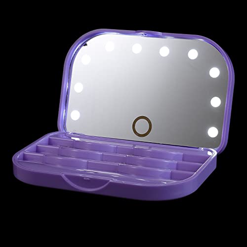 TOVINANNA Wimpernetui mit Spiegel -licht Wimpern-aufbewahrungsbox für Falsche Wimpern Kompaktes Wimpern-organizer-wimpernetui von TOVINANNA