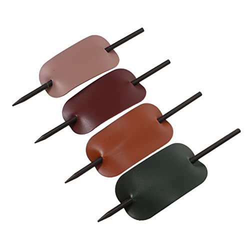 TOVINANNA 4stücke Holz Haarnadel Leder Haarstab Einfach Frauen Kopfschmuck Styling Clip Für Dutt Mit Glatten Kanten von TOVINANNA