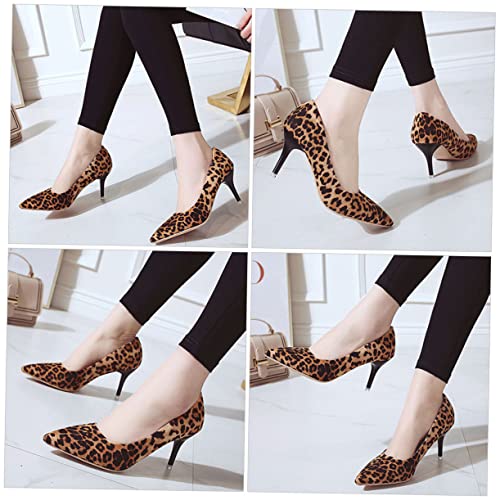 TOVINANNA Leopard Print Damen Pumps High Heels Spitz Elegant Modisch Absatzschuhe für Frauen von TOVINANNA