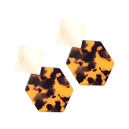 TOVINANNA Leopard ohrringe Hexagon Geometrisch Damen Ohrschmuck Leicht Tragbar Modisch Elegant von TOVINANNA