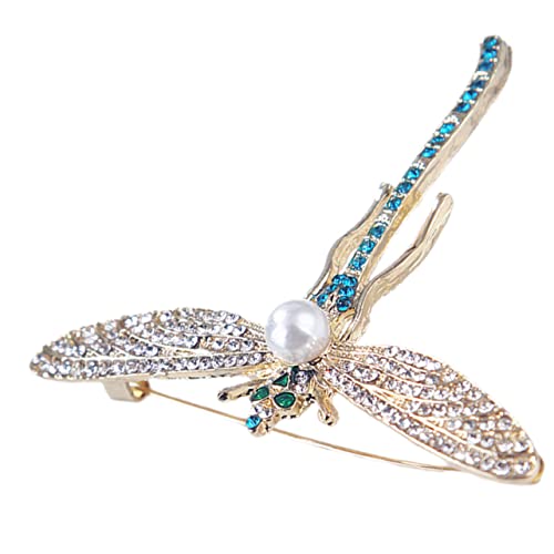 TOVINANNA Libellenbrosche mit Strass und Perlen Anstecknadel für Frauen Vielseitig Einsetzbar für Kleidung Schals Hüte und Taschen von TOVINANNA