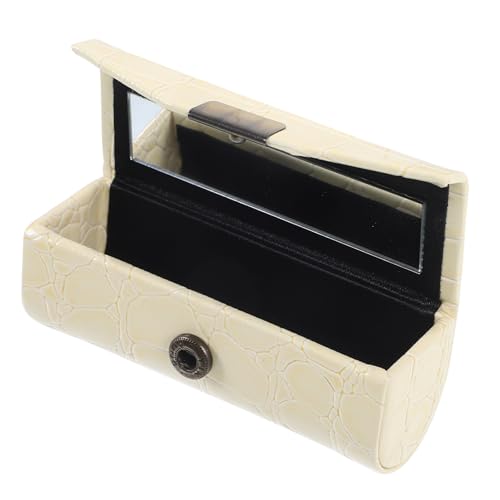 TOVINANNA Lippenstiftetui Mit Spiegel Make-up-Organizer Aufbewahrungsbox Für Handtasche Aus Zinklegierung Und Pu-Material Kompakt Und Tragbar von TOVINANNA