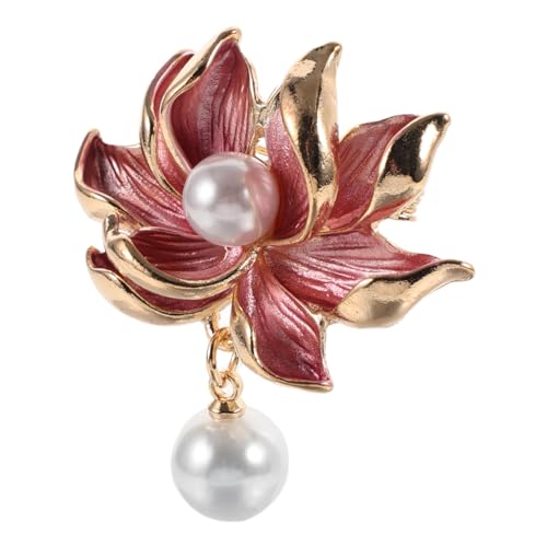 TOVINANNA Lotusblumen Brosche mit Imitationsperlen Anstecknadel für Kleidung Vielseitiges Accessoire für Partys und Besondere Anlässe von TOVINANNA