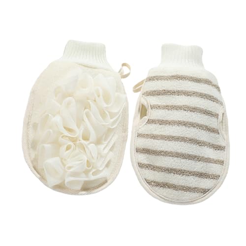 TOVINANNA Luxuriöses Badetuch-set Aus Flachs Mit Peeling-handschuhen Abgestorbener Haut Körperpeeling-handschuhen Für Dusche Und Bad von TOVINANNA