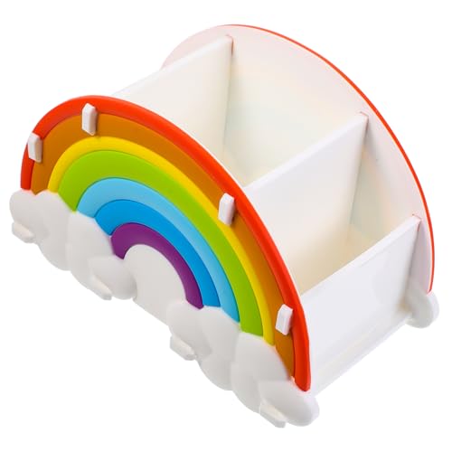 TOVINANNA 3gitter Regenbogen-make-up-pinselhalter Multifunktionale Aufbewahrungsbox Für Stifte Desktop-organizer Mit Gittern Aus Silikon Leicht Zu Reinigen Handhaben von TOVINANNA
